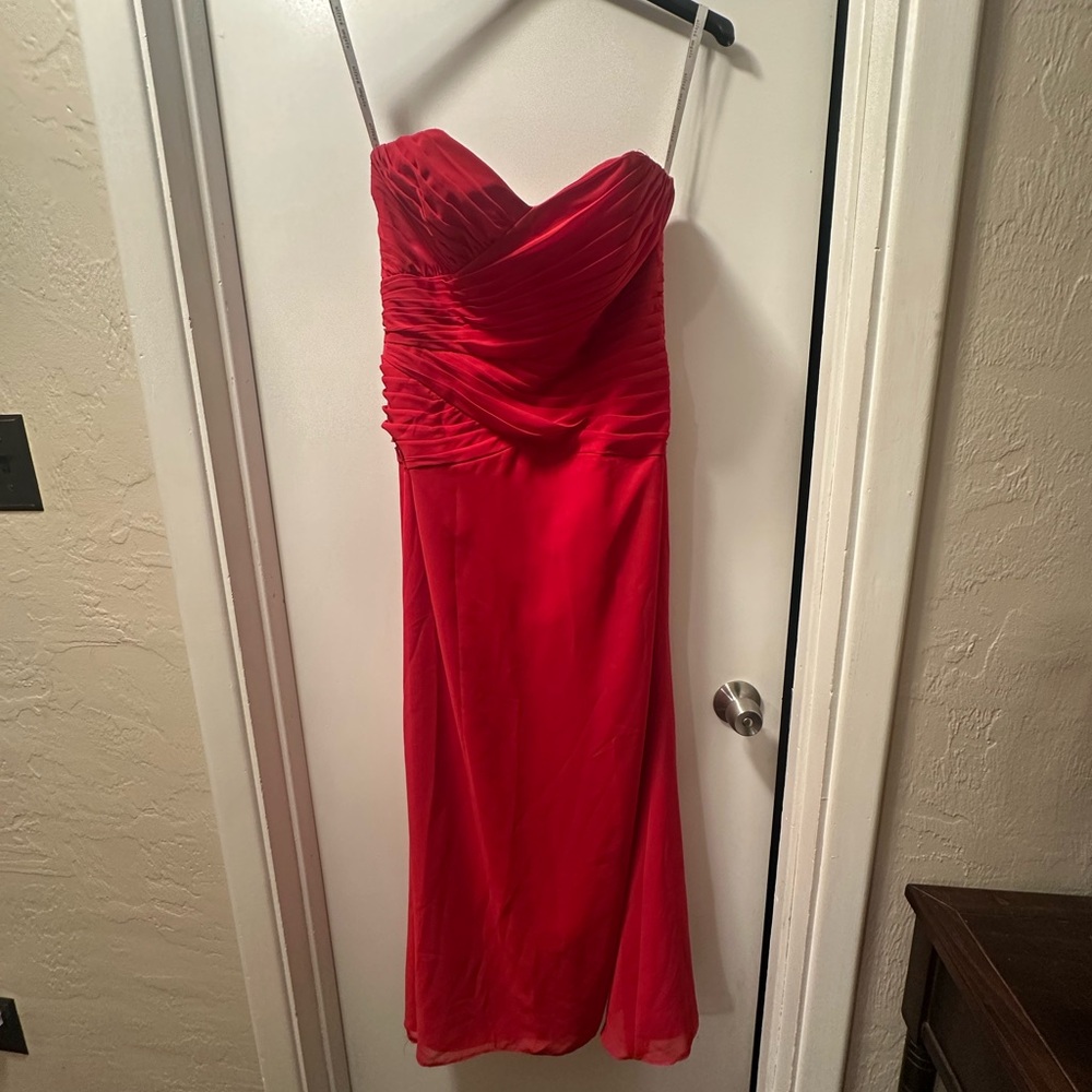 Alfred Angelo Vibrant Red Strapless Dress